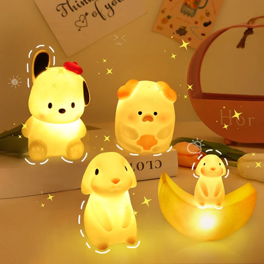 Glow-Buddies Mini Night Light – Fun, Safe, and Full of Charm! (Standing Bunny, Hat Puppy, Cute Little Pig, Little Rabbit Options Available!)