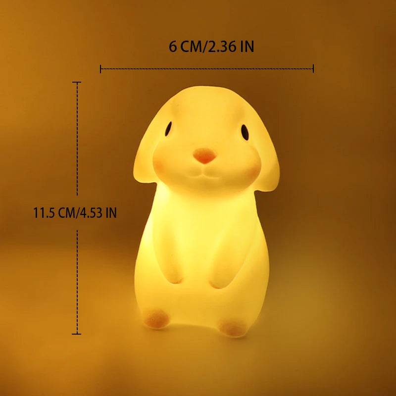 Glow-Buddies Mini Night Light – Fun, Safe, and Full of Charm! (Standing Bunny, Hat Puppy, Cute Little Pig, Little Rabbit Options Available!)
